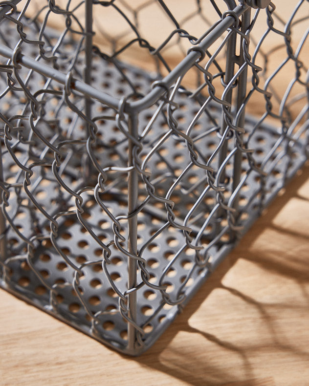 Grey Chicken Wire Cutlery Caddy