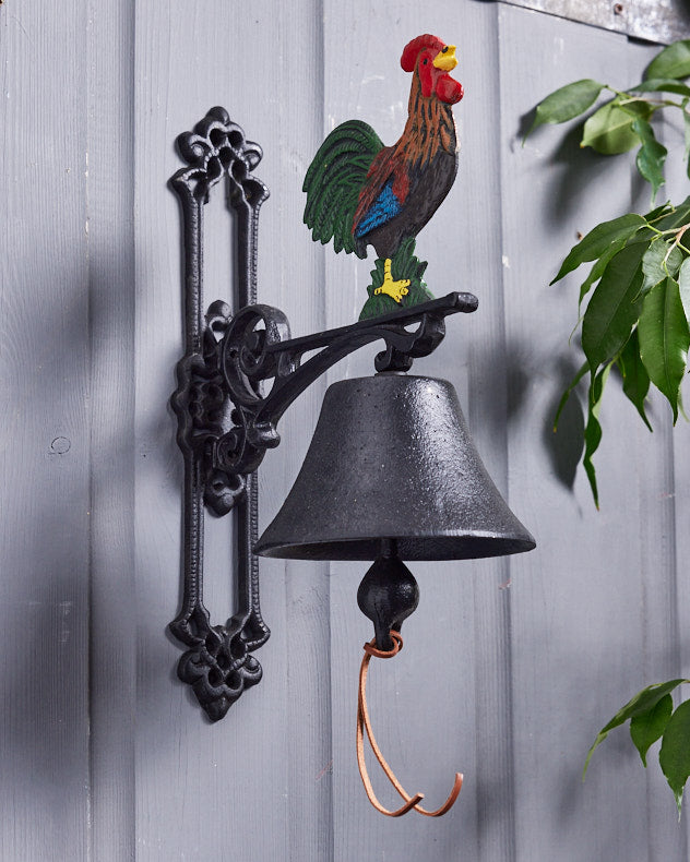 Vintage Style Cast Iron Rooster Door Bell
