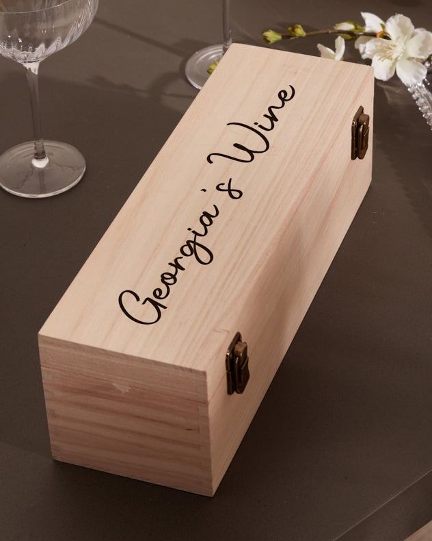 Personalised Wooden Bottle Gift Box