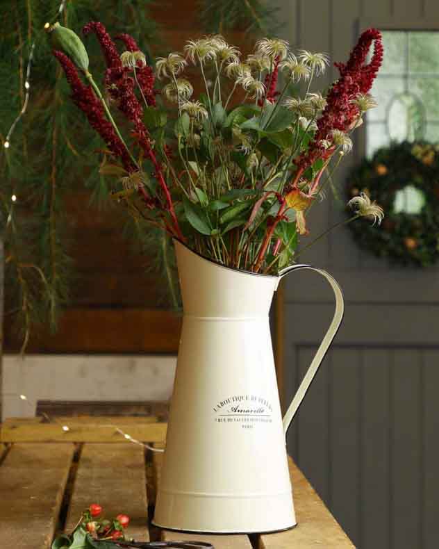 Vintage Style Cream Pitcher Jug Flower Vase