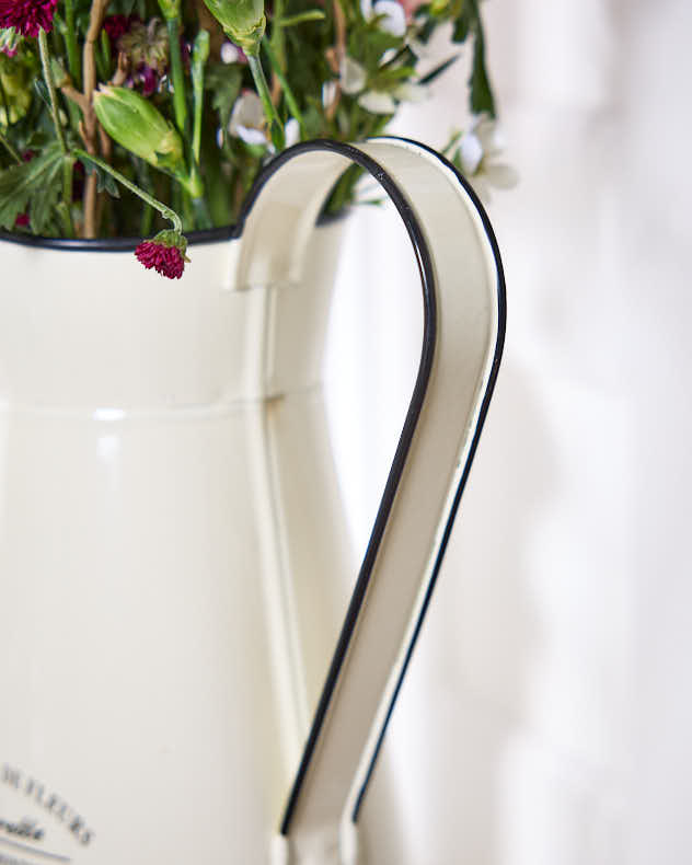 Vintage Style Cream Pitcher Jug Flower Vase