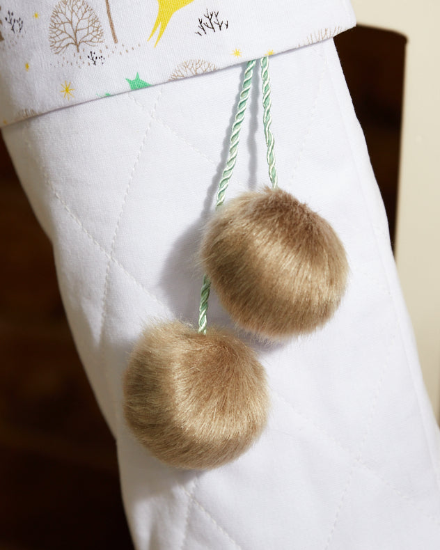 White Woodland Personalised Christmas Stocking