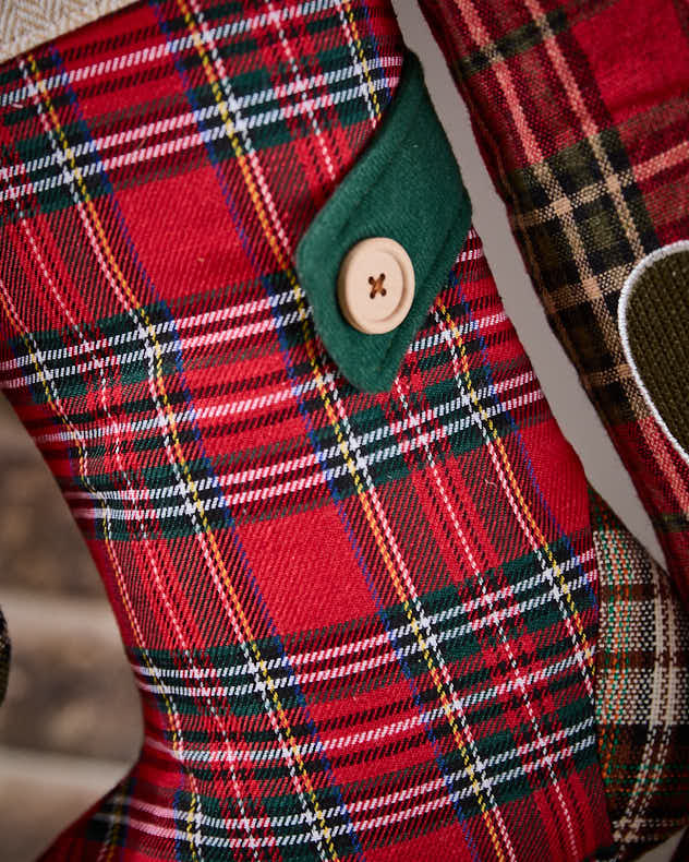 Roter Tartan Patchwork-Strumpf