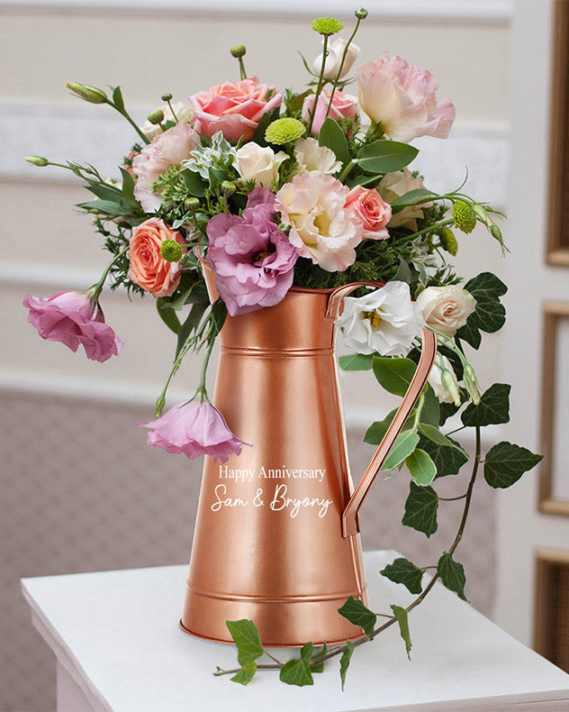 Personalised 7th Anniversary Copper Pitcher Jug Gift