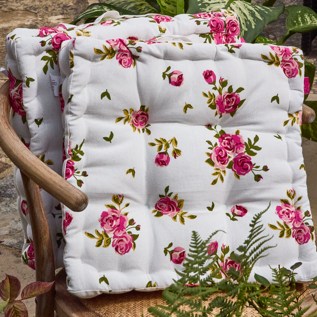 Rose Garden Seat Cushion with Reversible Design – Dibor
