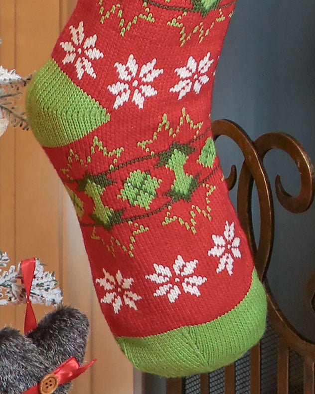 Red Fair Isle Knitted Christmas Stocking