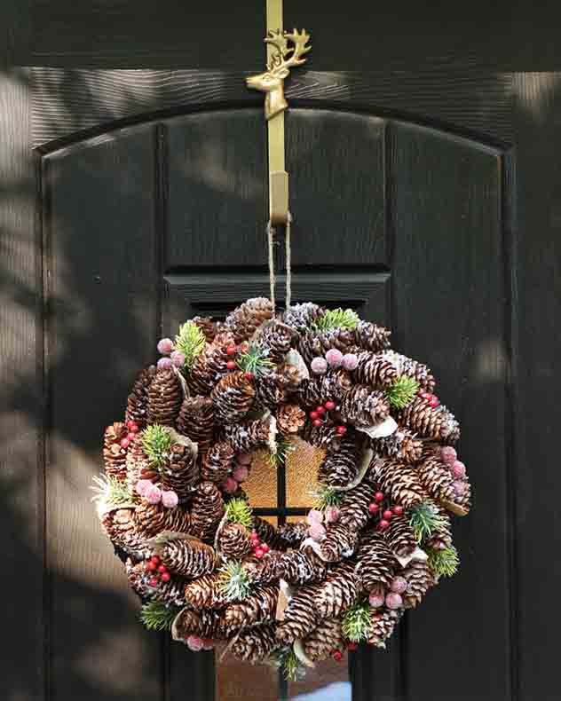 Gold Reindeer Christmas Wreath Hanger