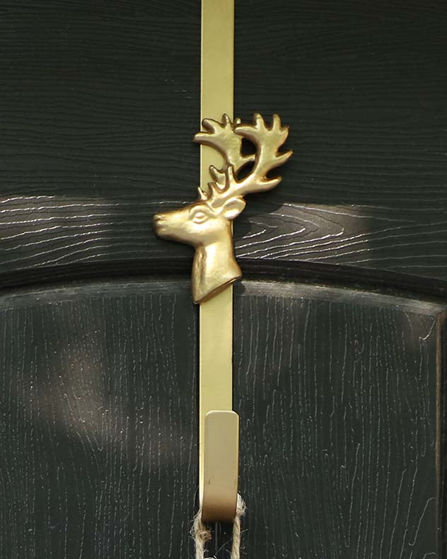 Gold Reindeer Christmas Wreath Hanger