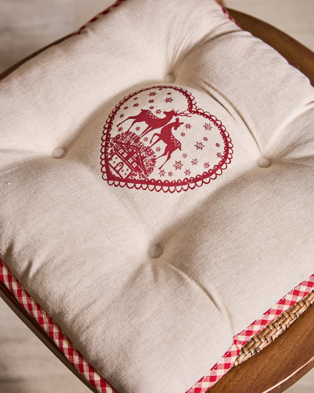 Set of Gingham Stag Seat Pads
