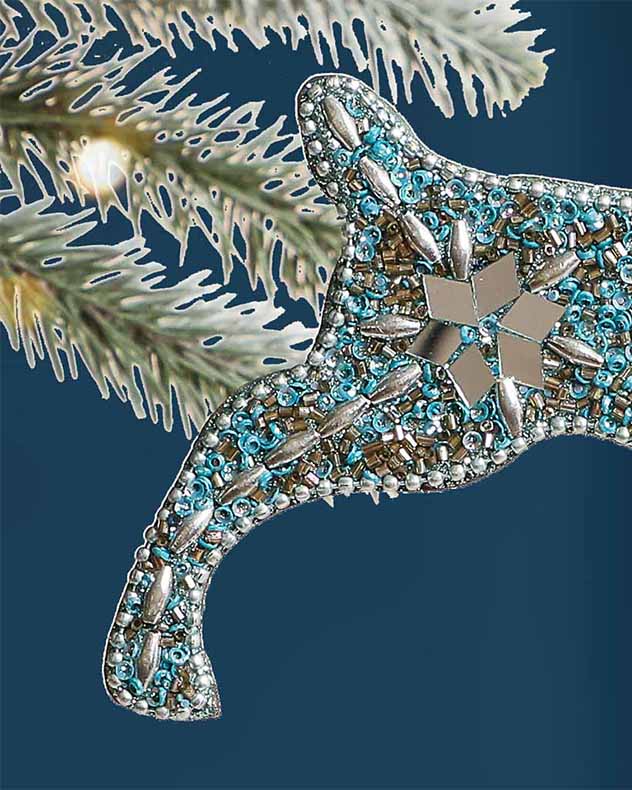 Set of 6 Frozen Blue Luxury Christmas Tree Decorations