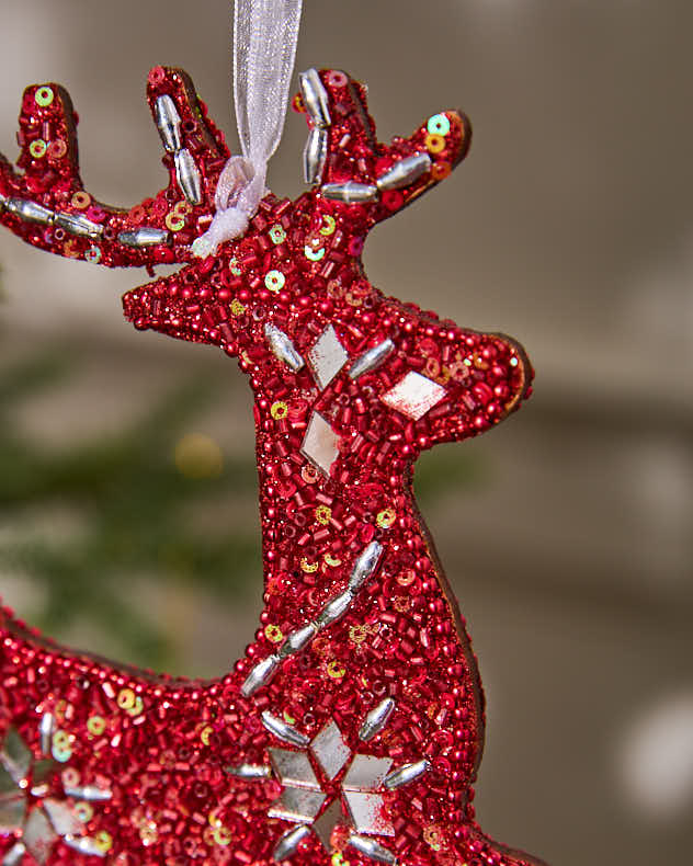 6er-Set roter Christbaumschmuck