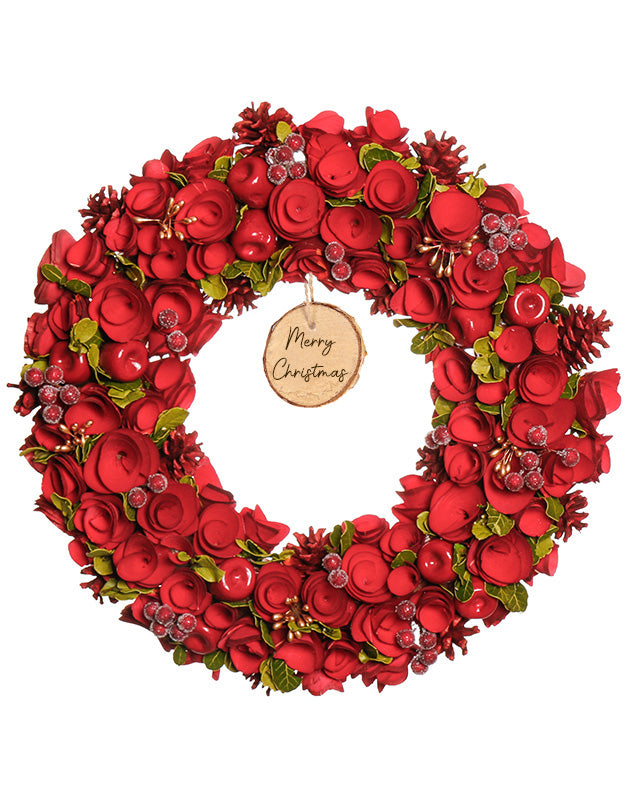 Personalised Extra Large Luxury Red Roses Wreath 45cm