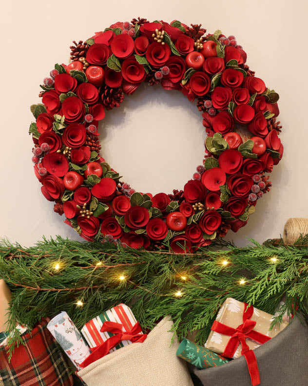 Extra Large Christmas Roses Indoor Wreath