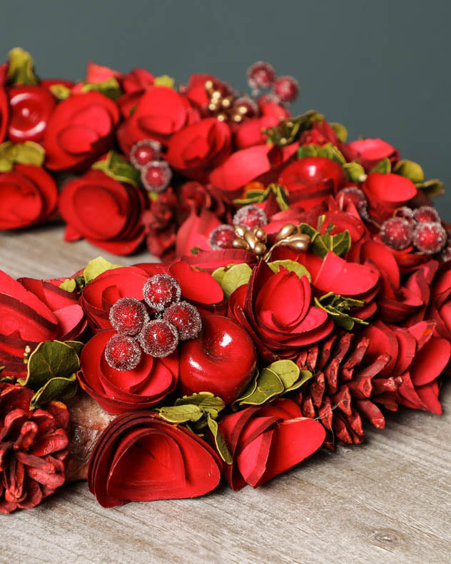 Personalisierter extra großer Kranz aus roten Rosen
