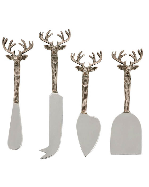 Stag Head Cheese Knife Set
