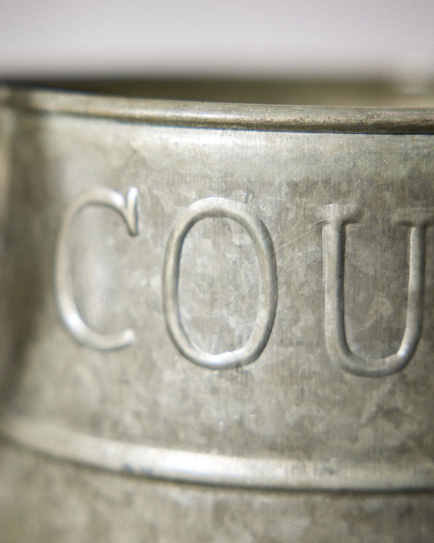 Aged Zinc Country Style Utensils Holder