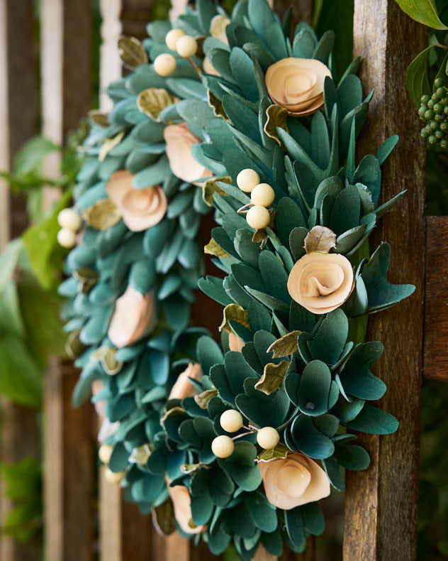 Lambeth Pastellrosen-Frühlingskranz, 35 cm