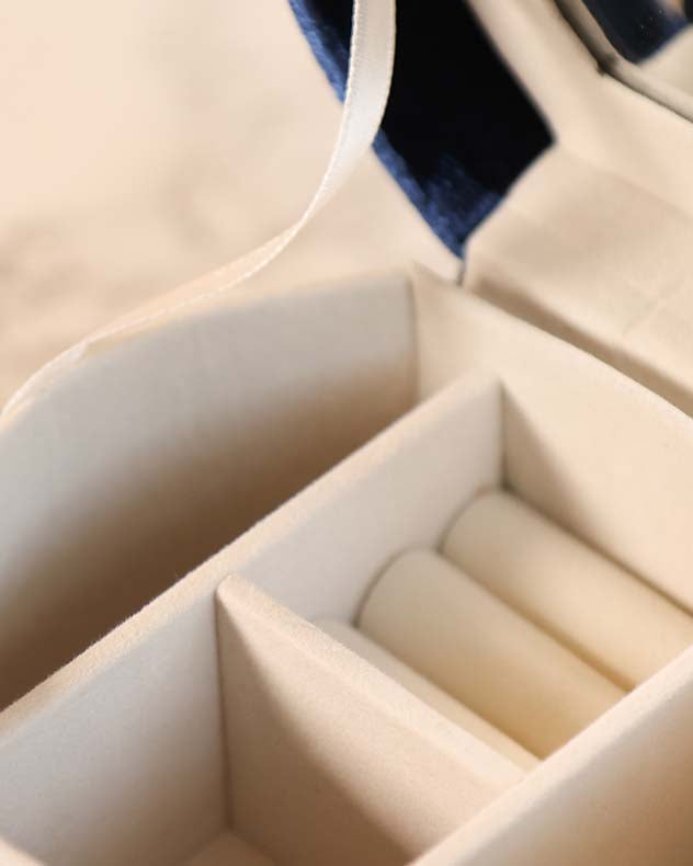 Bridesmaid Gift Blue Velvet Jewellery Box