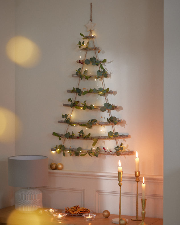 Pre-Lit Wall Hanging Christmas Tree Ladder