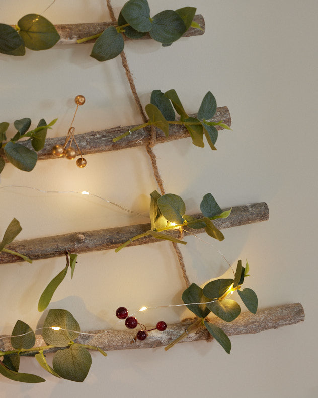 Pre-Lit Wall Hanging Christmas Tree Ladder