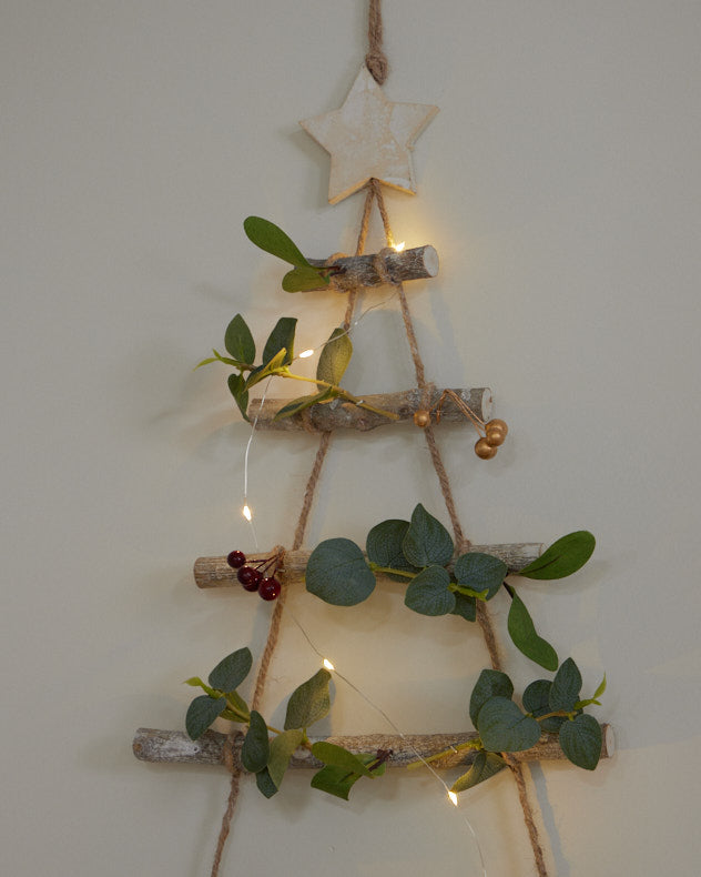 Pre-Lit Wall Hanging Christmas Tree Ladder