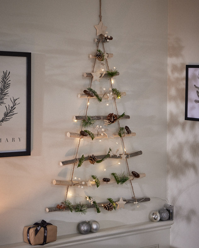Pre-Lit Wall Hanging Christmas Tree Ladder