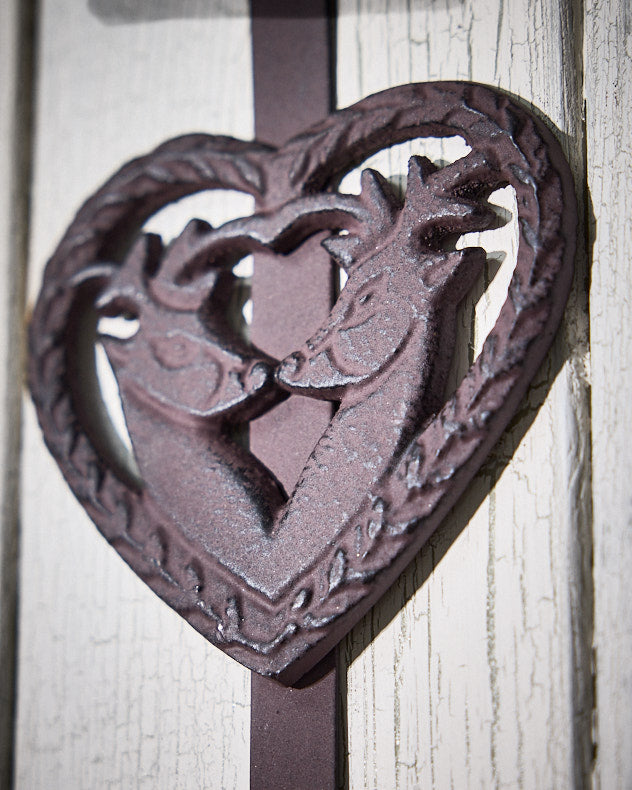 Kissing Deer Wreath Hanger closeup