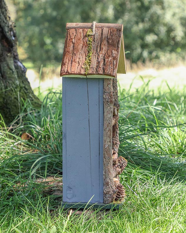 Grey Three Tier Wooden Bird House