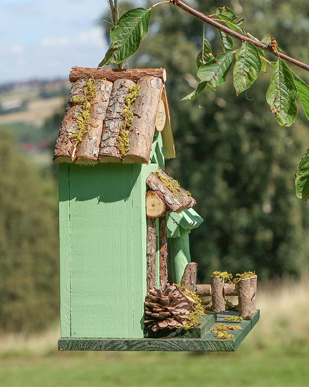 Personalised Green Country Lodge Decorative Bird House