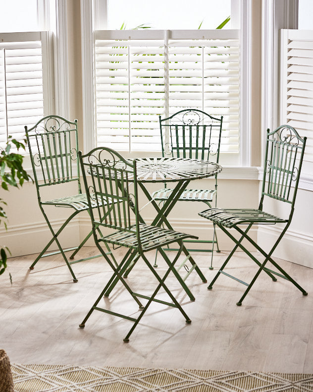 Four Person Vintage Indoor Bistro Dining Set