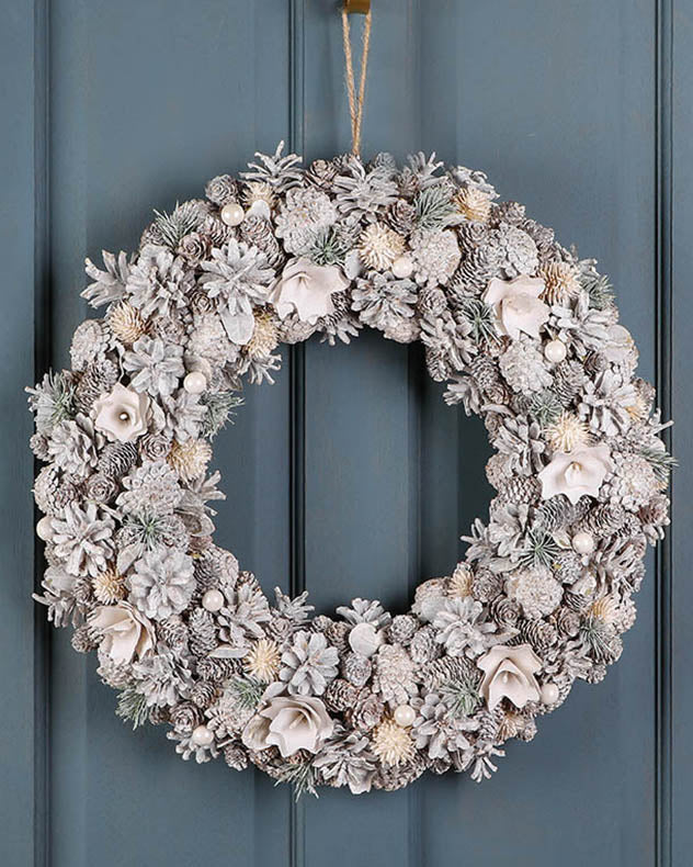 Personalised Morning Frost Wreath 50cm