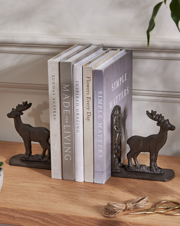 Pair of Cast Iron Stag Bookends