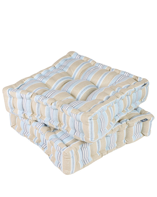 Set of Oxford Stripe Garden Box Cushions