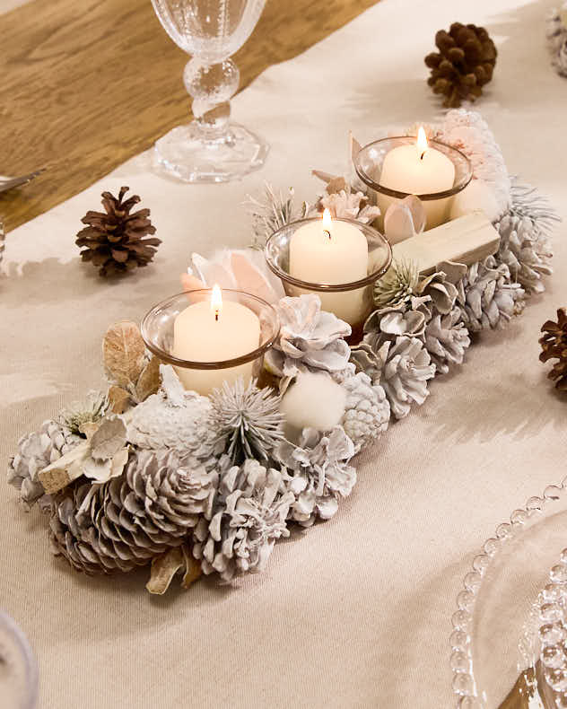 Teelichthalter „Schneebedeckter Wald“