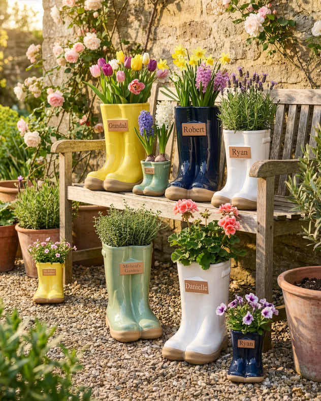 Personalised Welly Boot Planters | Pots & Planters