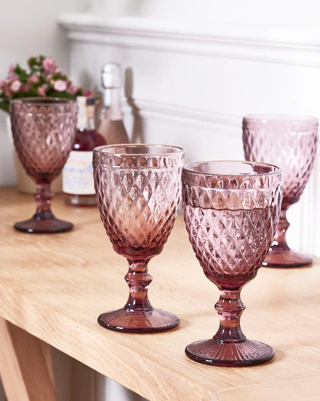 Rococo Pink Wine Goblet