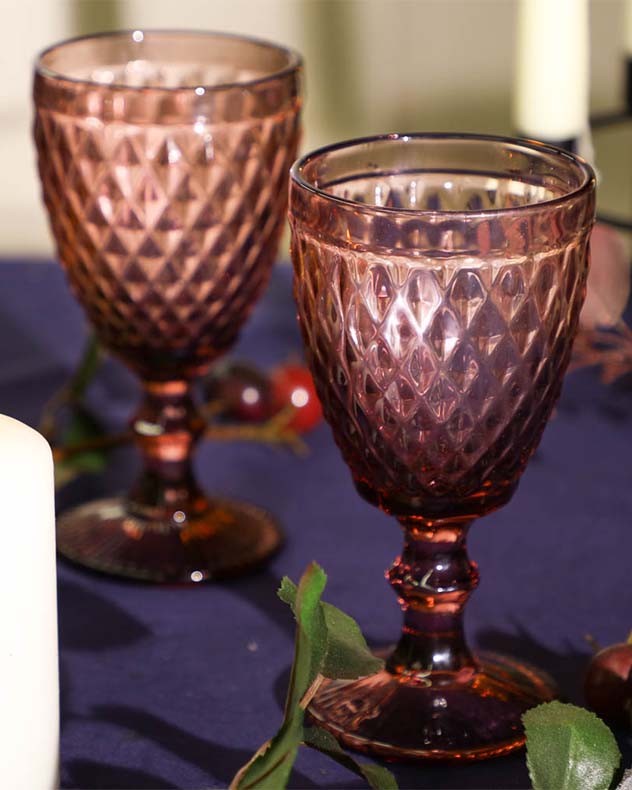 Rococo Pink Wine Goblet