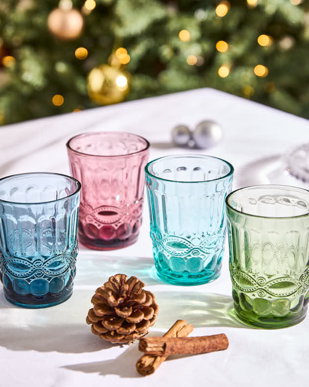 Palazzo Set of 4 Embossed Glass Tumblers