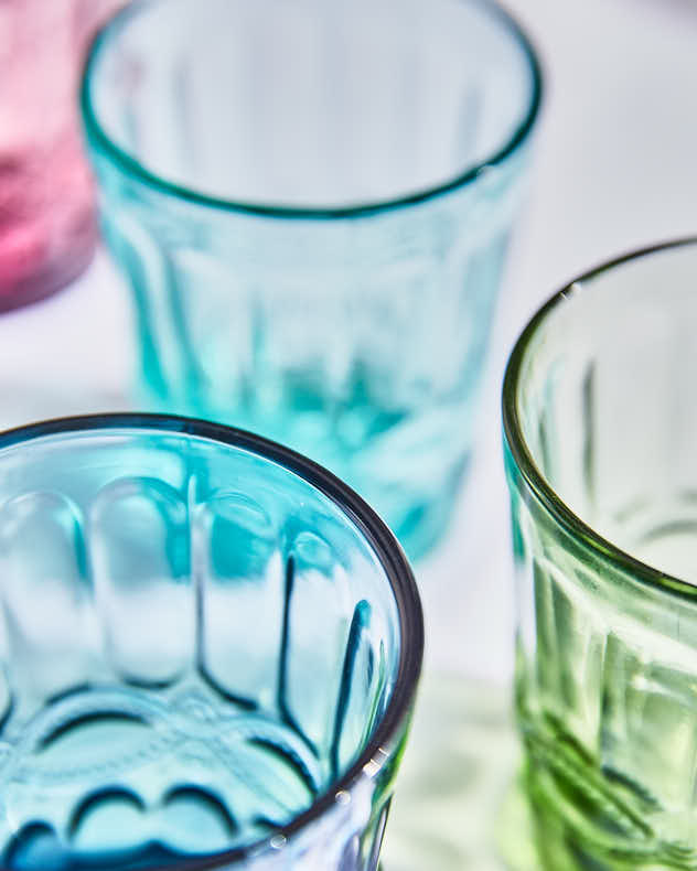 Palazzo Set of 4 Embossed Glass Tumblers