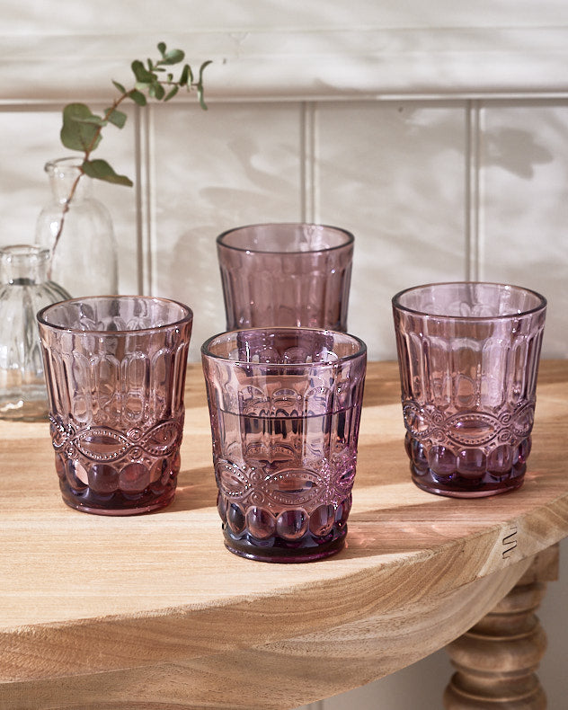 Set of 4 Aurielle Pink Tumblers front view