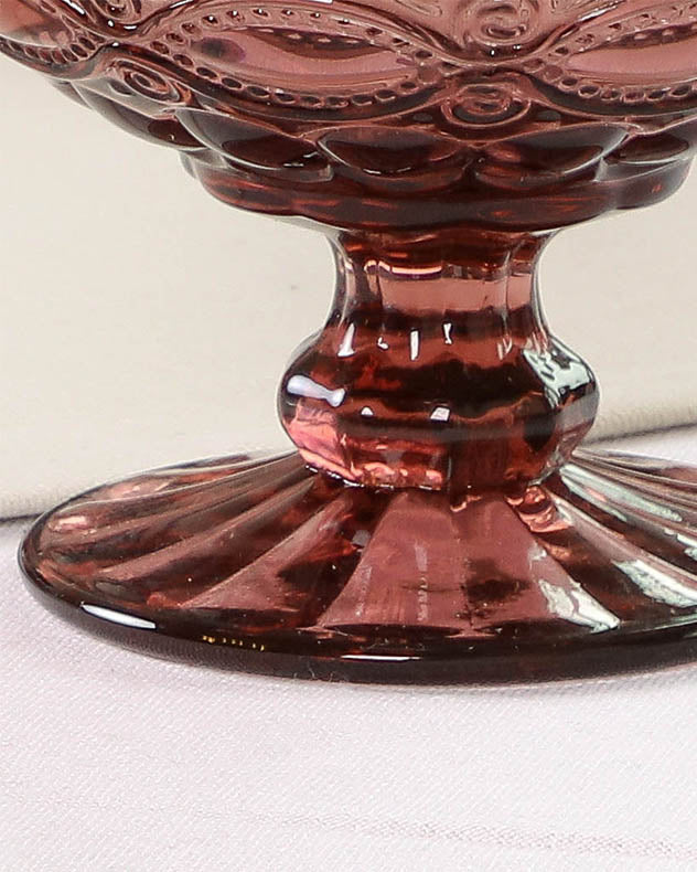 Bottom Left of Aurielle Pink Glass Dessert Bowl