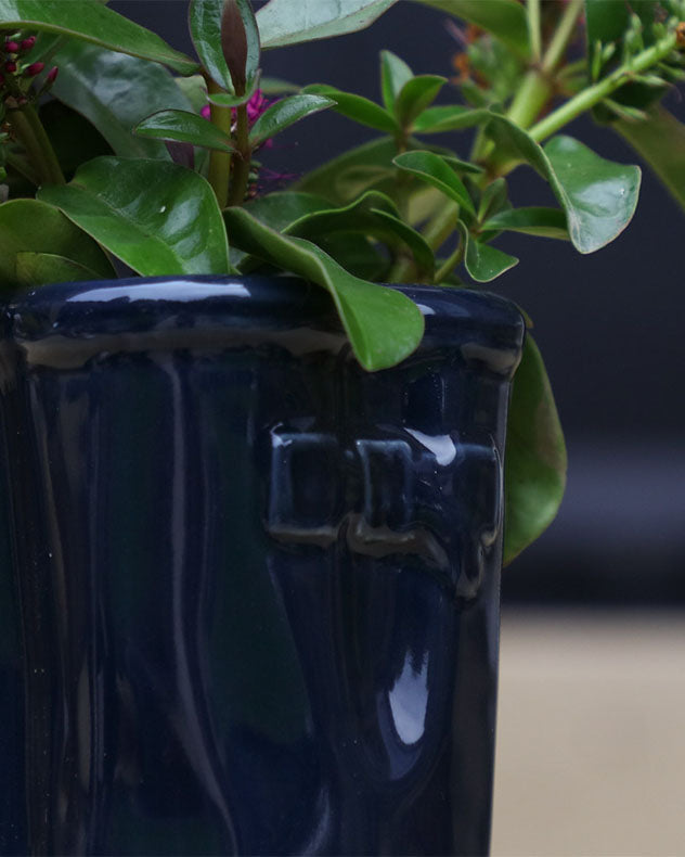 Midnight Blue Welly Boot Planter