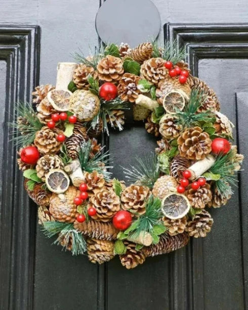 Festive Fruits Christmas Door Wreath 38cm