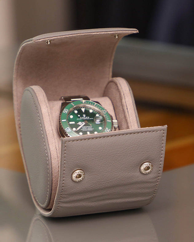 Grey Leather Travel Watch Holder – Dibor