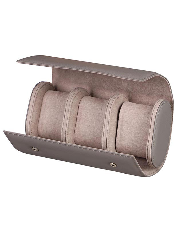 Grey Leather Three Section Watch Case