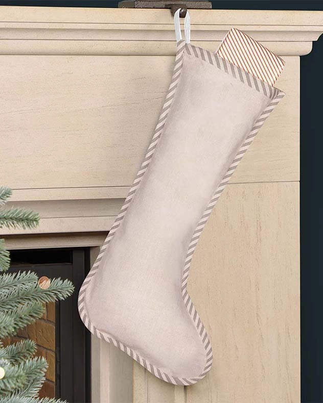 Cotton Grey Christmas Stocking
