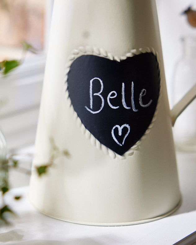 Extra Large Vintage Cream Heart Jug Vase