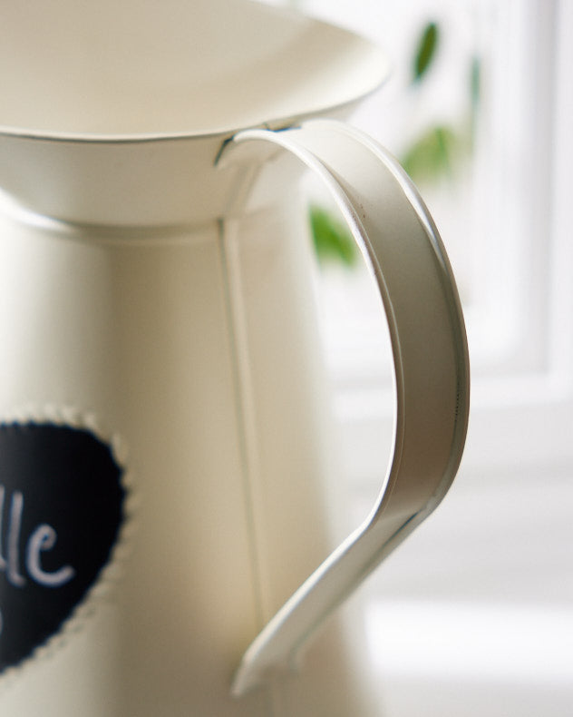 Extra Large Vintage Cream Heart Jug Vase