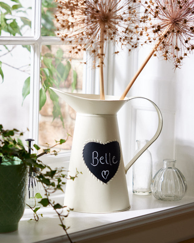 Extra Large Vintage Cream Heart Jug Vase