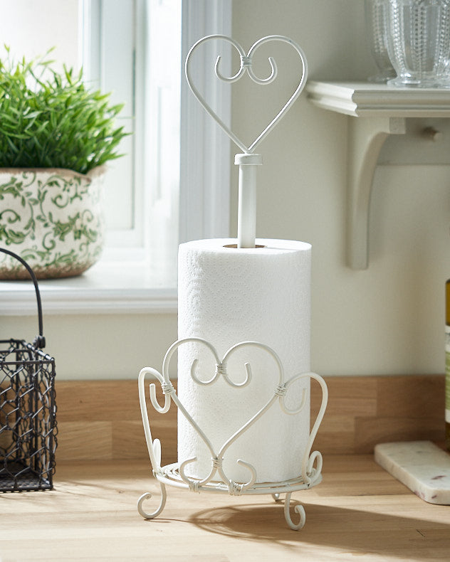 Ivory Heart Kitchen Roll Holder Dibor